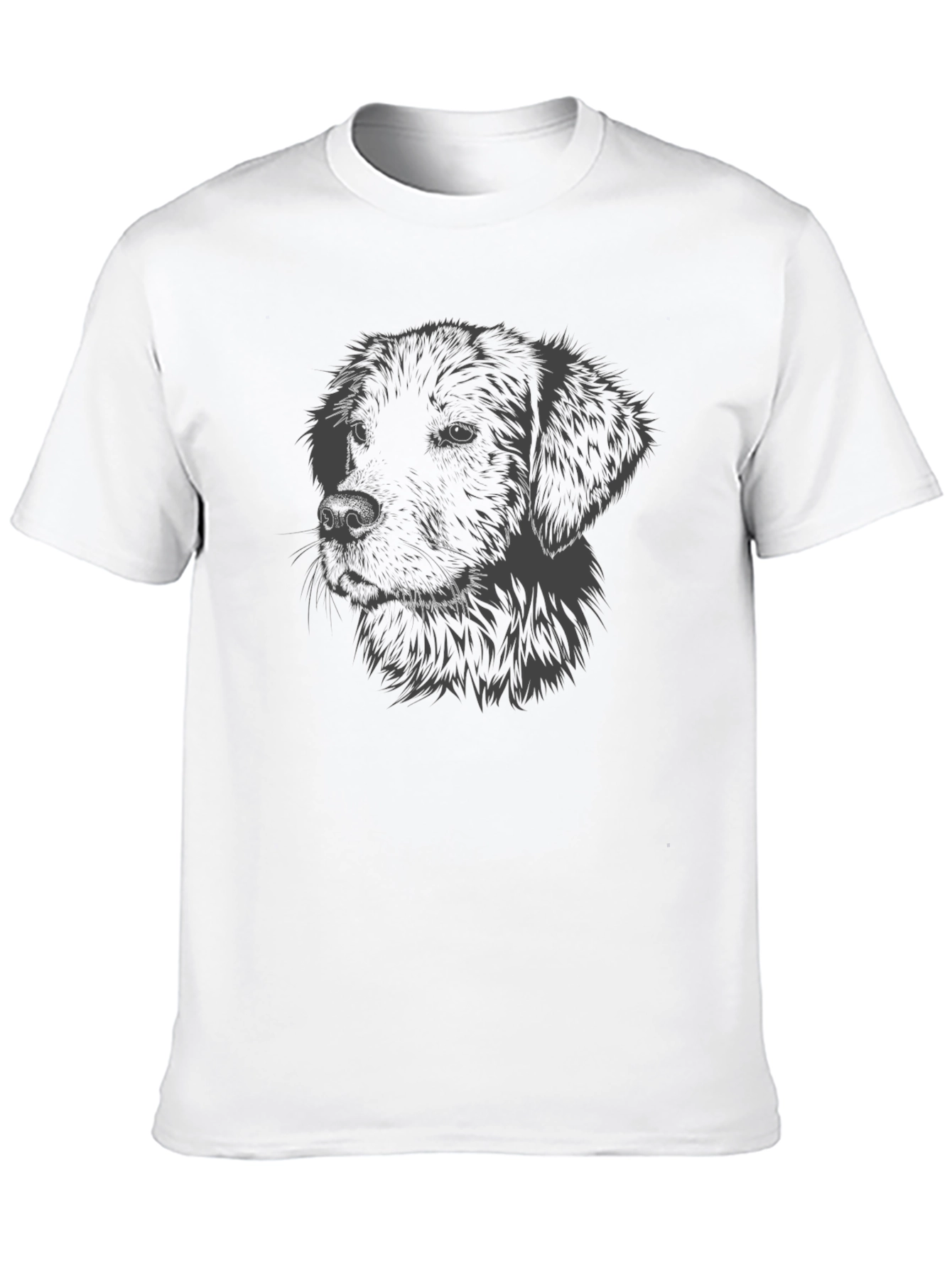 Dog Portrait Graphic Print Black T-Shirt