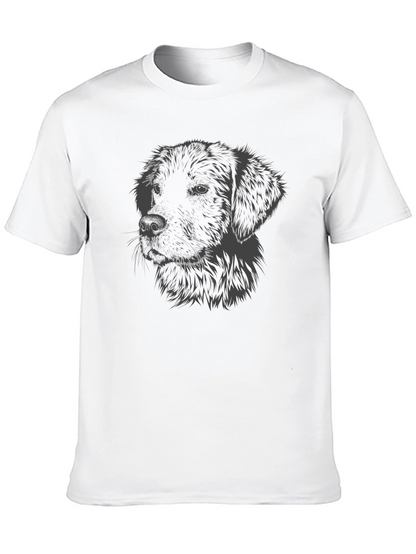 Dog Portrait Graphic Print Black T-Shirt
