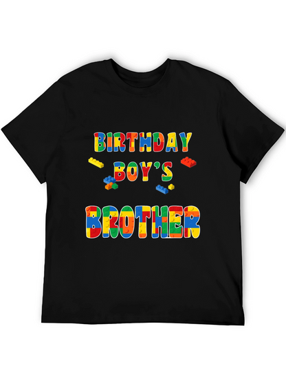 Birthday Boys Brother T-Shirt Lego Block Style