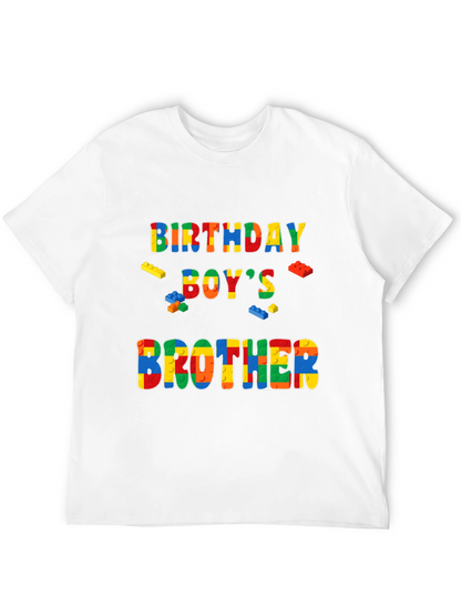 Birthday Boys Brother T-Shirt Lego Block Style
