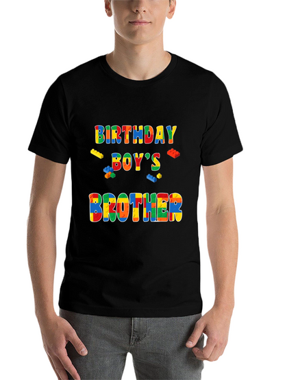 Birthday Boys Brother T-Shirt Lego Block Style