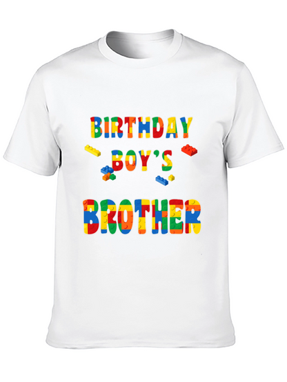Birthday Boys Brother T-Shirt Lego Block Style
