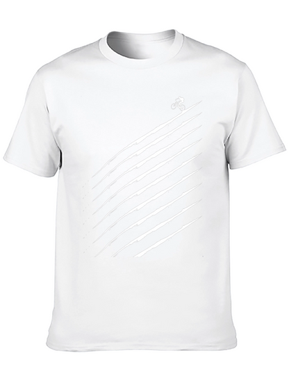 Mens Black Graphic Tee - Biker Trail Design