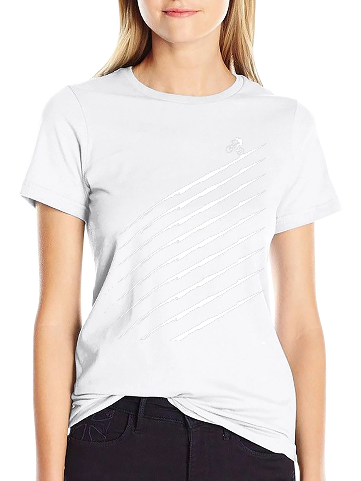 Mens Black Graphic Tee - Biker Trail Design