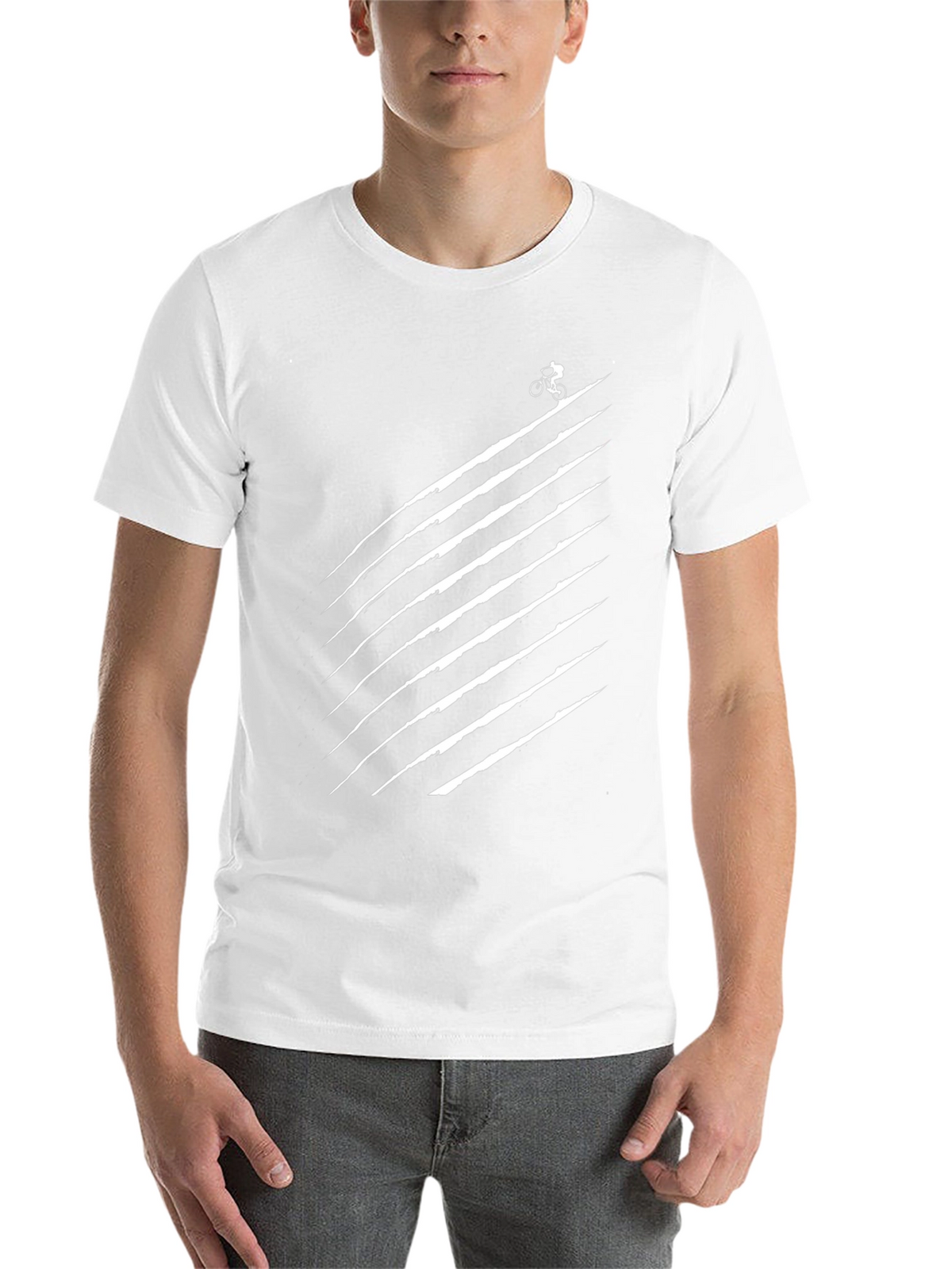 Mens Black Graphic Tee - Biker Trail Design