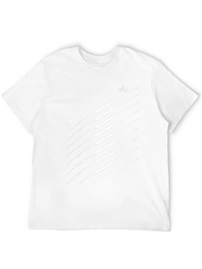 Mens Black Graphic Tee - Biker Trail Design