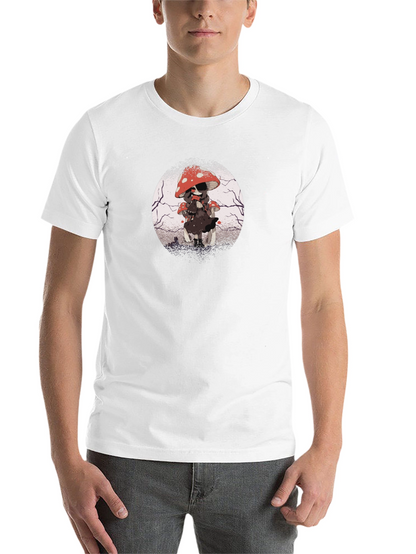 Mushroom Girl Graphic Tee - Dark Anime Style
