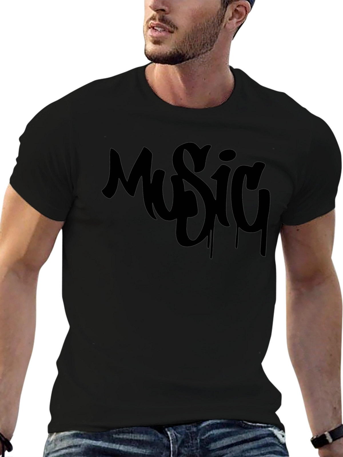 Music Graffiti Style Graphic T-Shirt