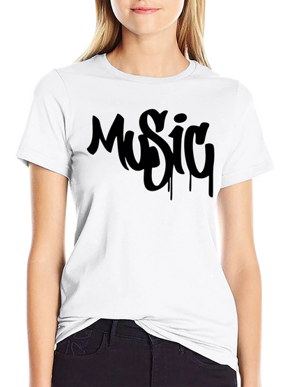 Music Graffiti Style Graphic T-Shirt