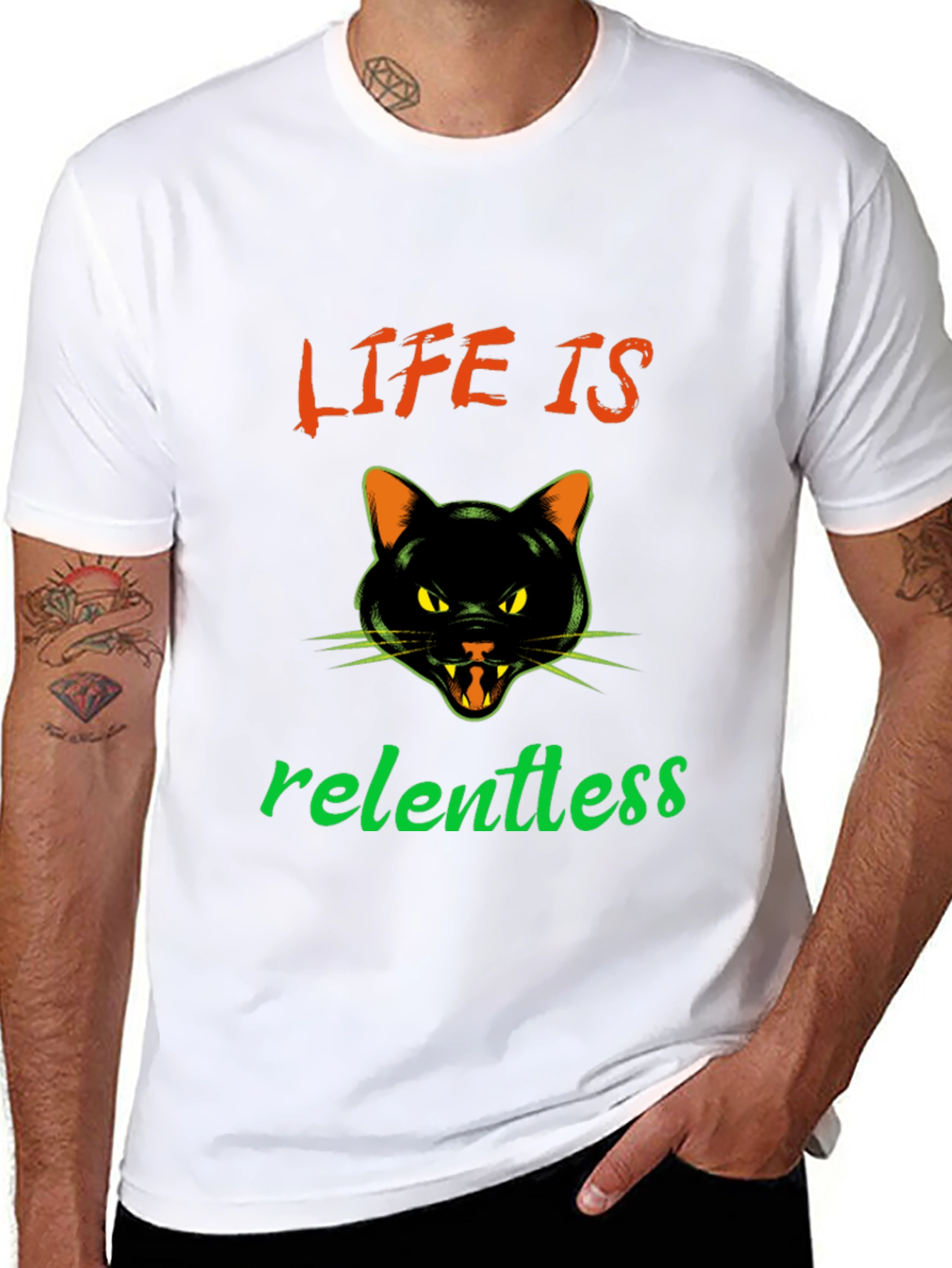 Life is Relentless Cat T-Shirt