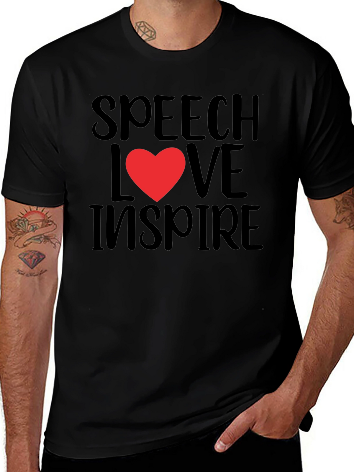 Speech Love Inspire Graphic Tee - Black