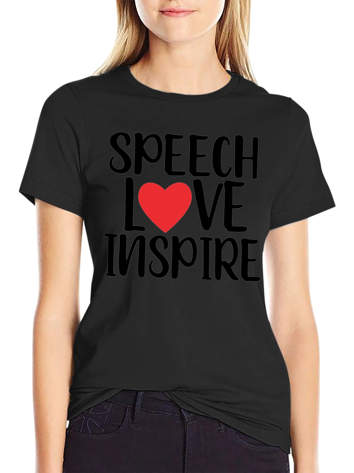Speech Love Inspire Graphic Tee - Black