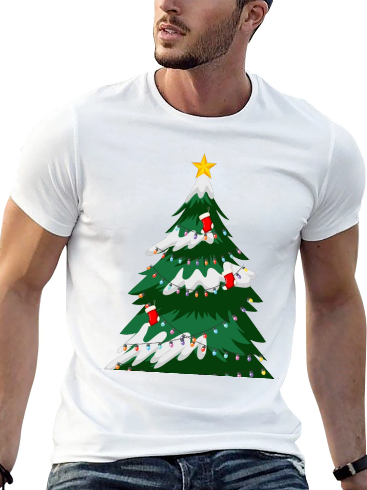 Christmas Tree Graphic Tee - Holiday Festive Style