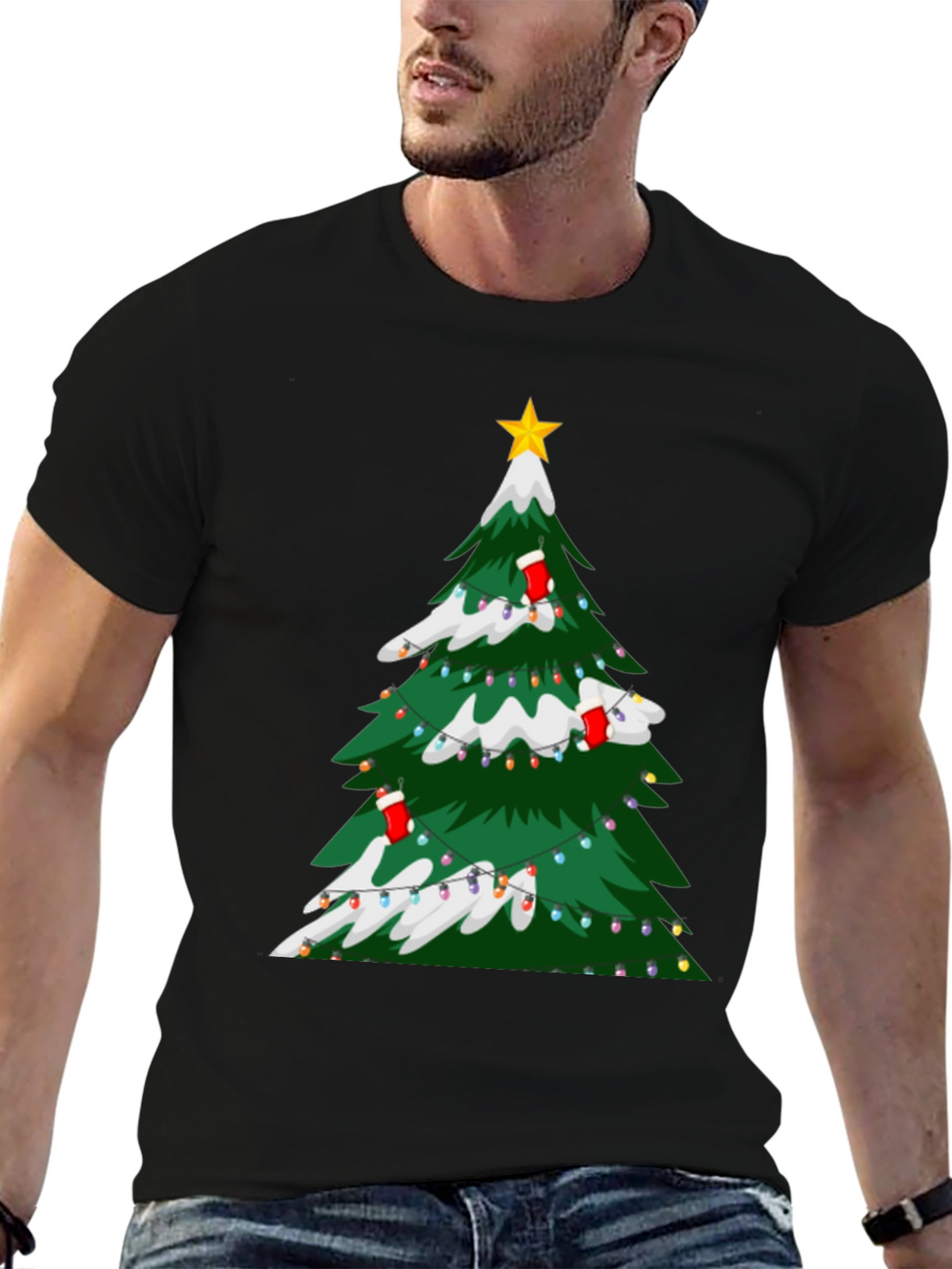 Christmas Tree Graphic Tee - Holiday Festive Style