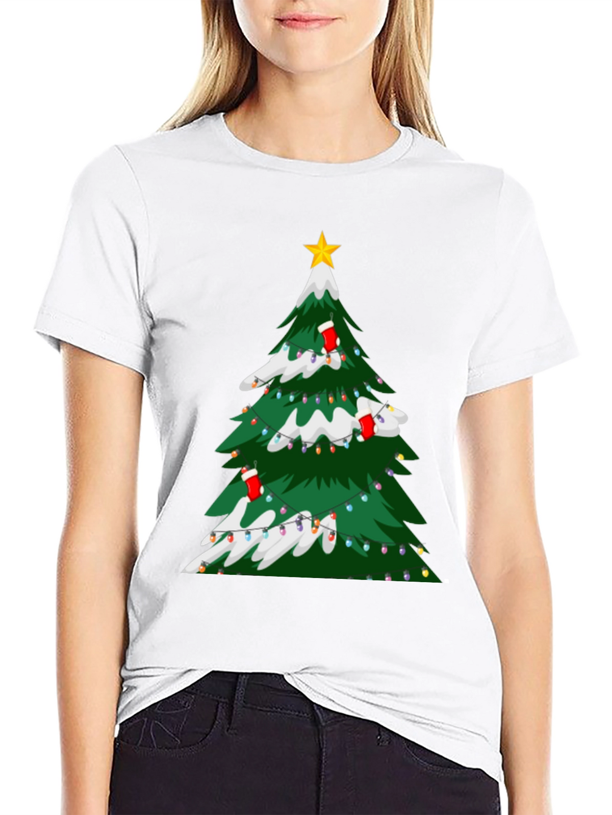 Christmas Tree Graphic Tee - Holiday Festive Style