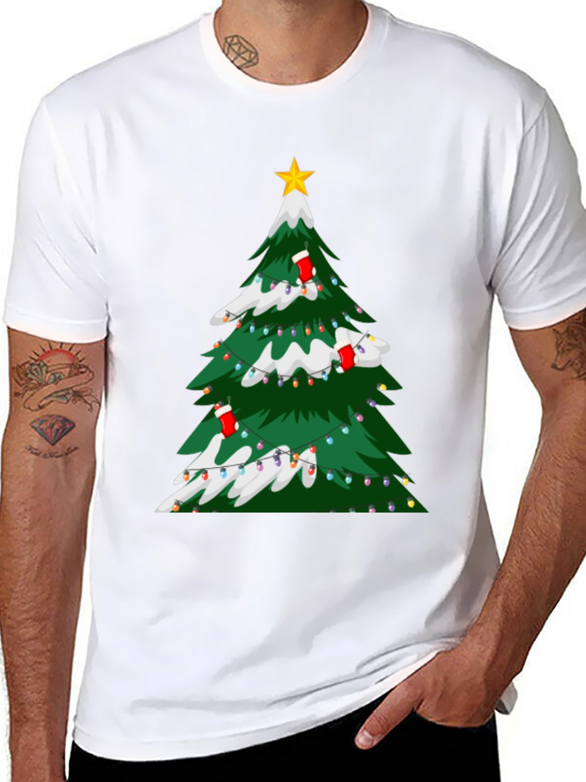 Christmas Tree Graphic Tee - Holiday Festive Style