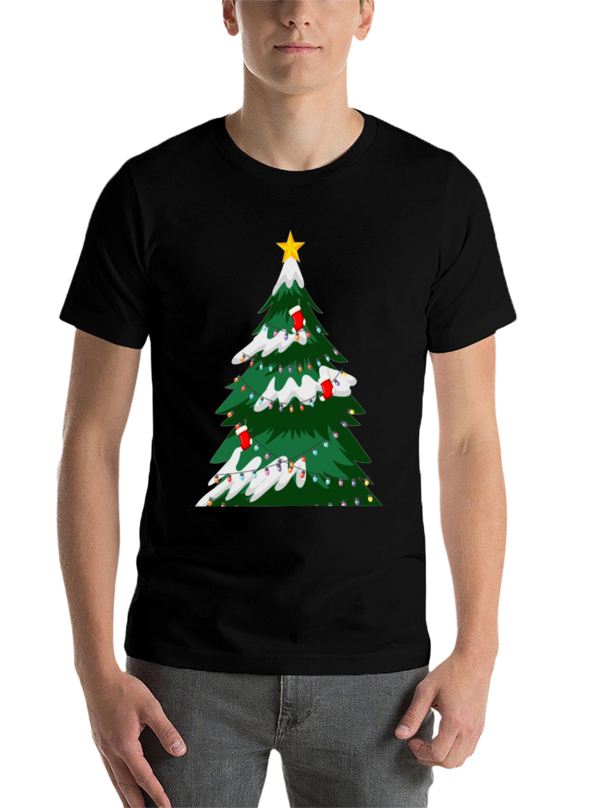 Christmas Tree Graphic Tee - Holiday Festive Style