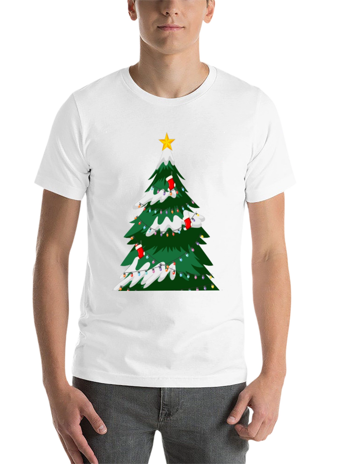 Christmas Tree Graphic Tee - Holiday Festive Style