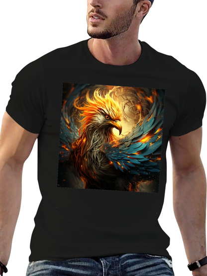 Fiery Phoenix Graphic Tee - Bold Black T-Shirt
