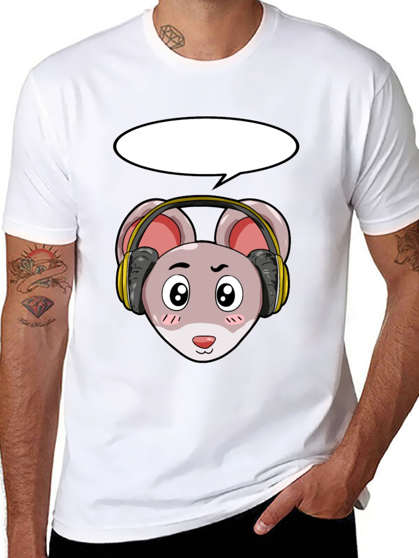 Cool Mouse with Headphones T-Shirt