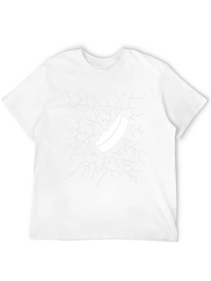 Cracked Ice Hockey Puck Graphic Tee - Black