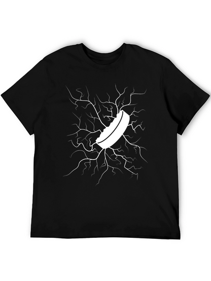 Cracked Ice Hockey Puck Graphic Tee - Black