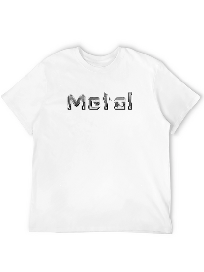 Metal Print Graphic Tee - Black Cotton Blend