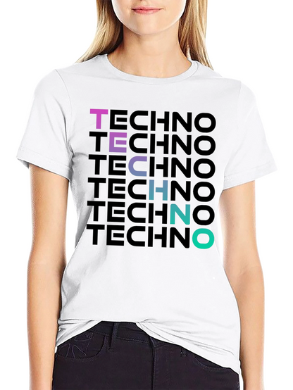 Techno Gradient T-Shirt - Bold Graphic Print
