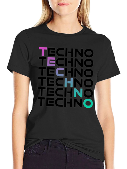 Techno Gradient T-Shirt - Bold Graphic Print