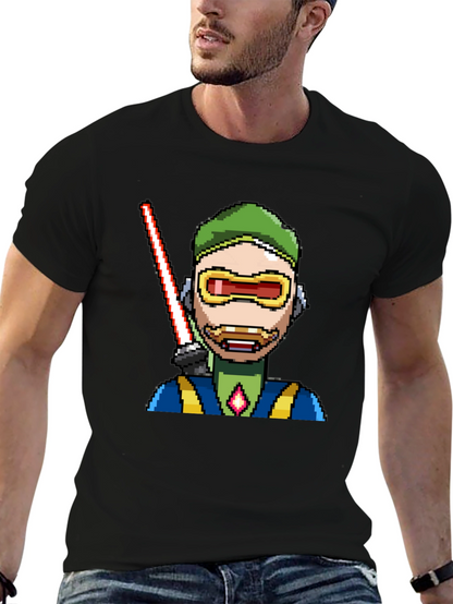 Pixel Art Sci-Fi Character Black T-Shirt