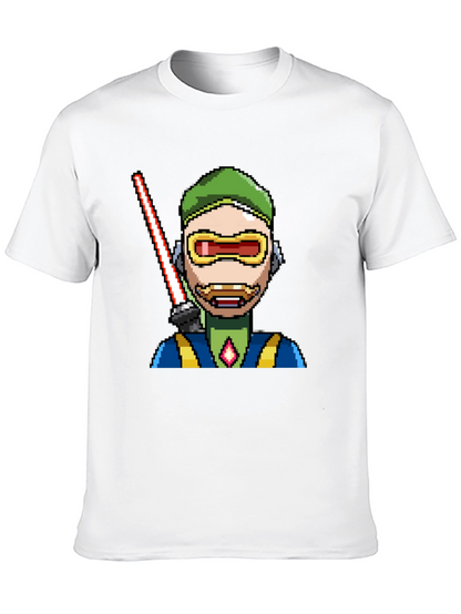 Pixel Art Sci-Fi Character Black T-Shirt