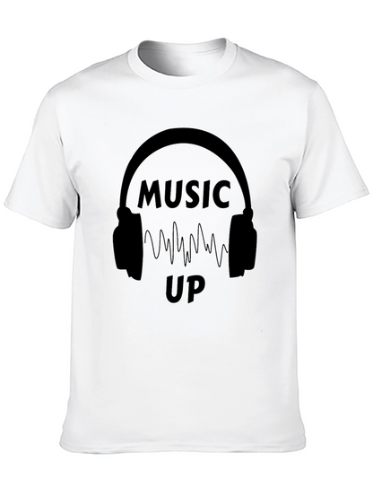 Music Up Black Graphic T-Shirt