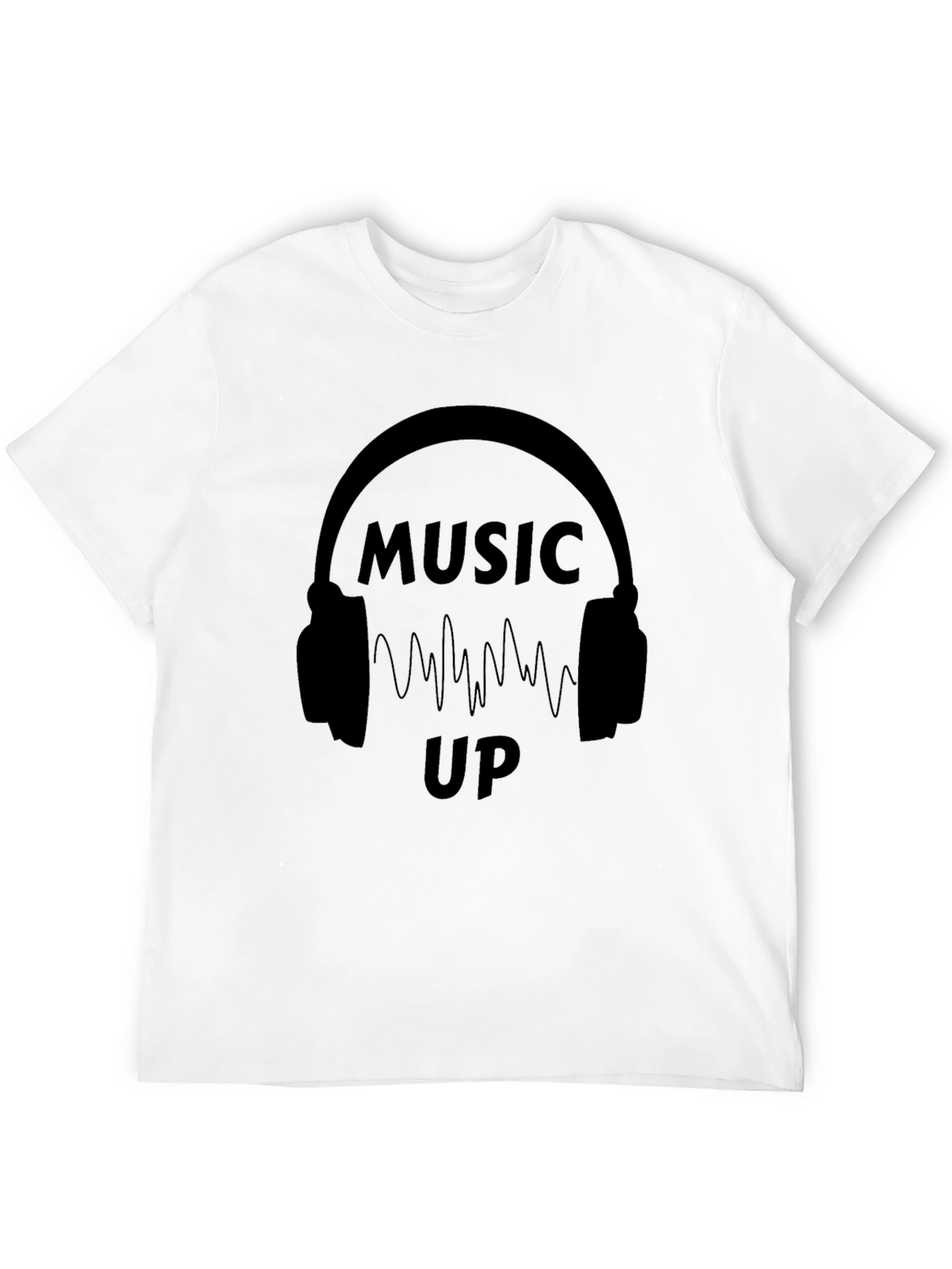 Music Up Black Graphic T-Shirt