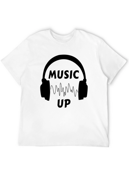 Music Up Black Graphic T-Shirt