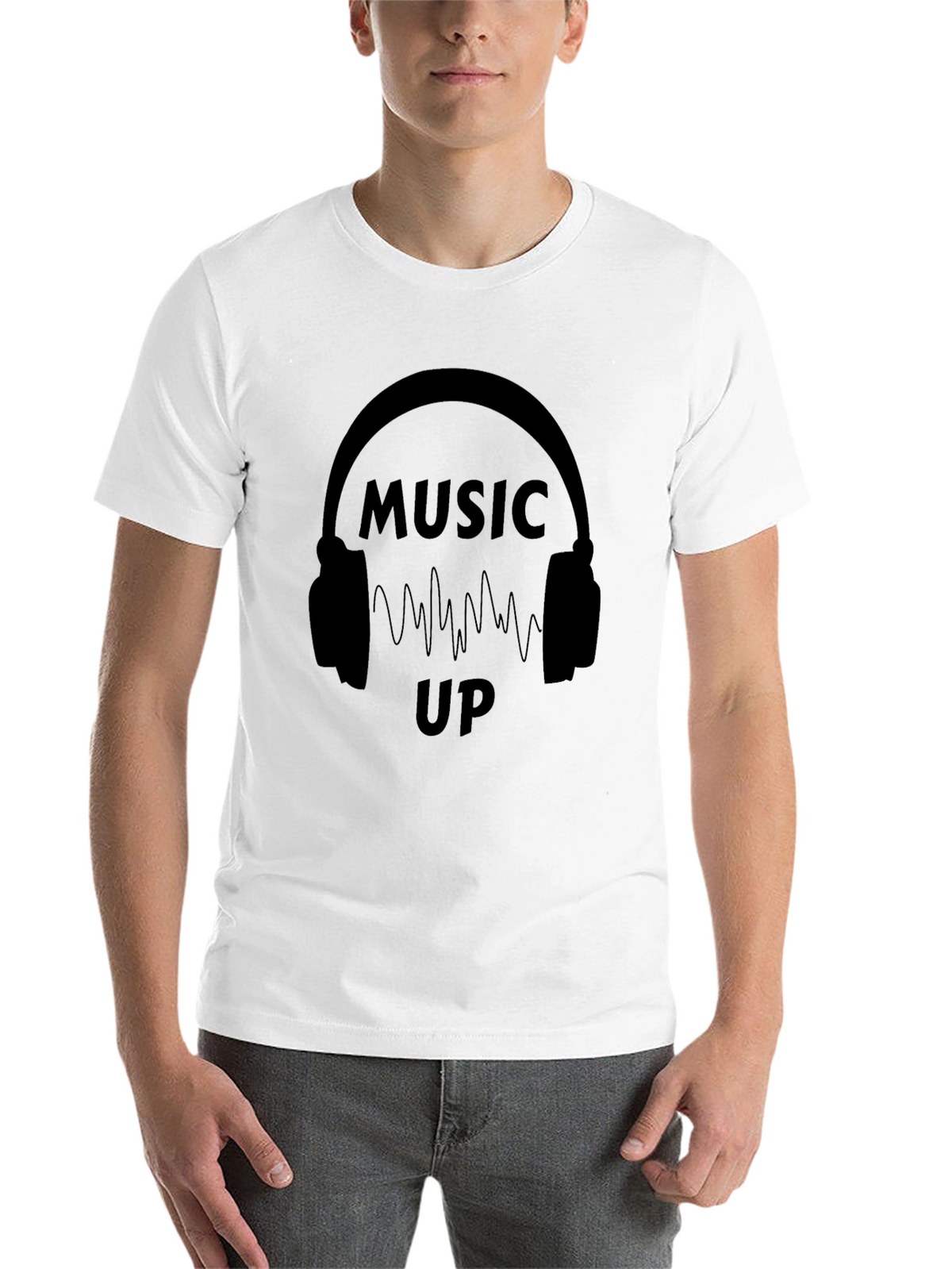 Music Up Black Graphic T-Shirt