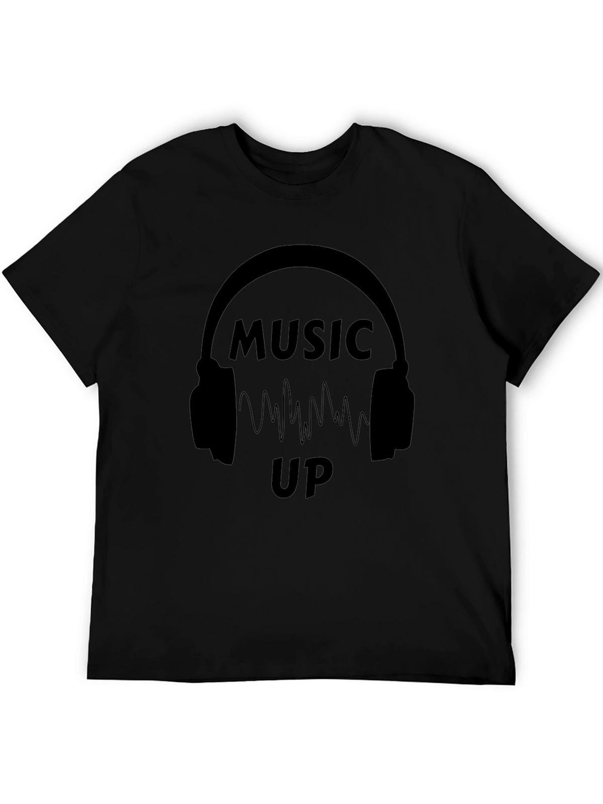 Music Up Black Graphic T-Shirt