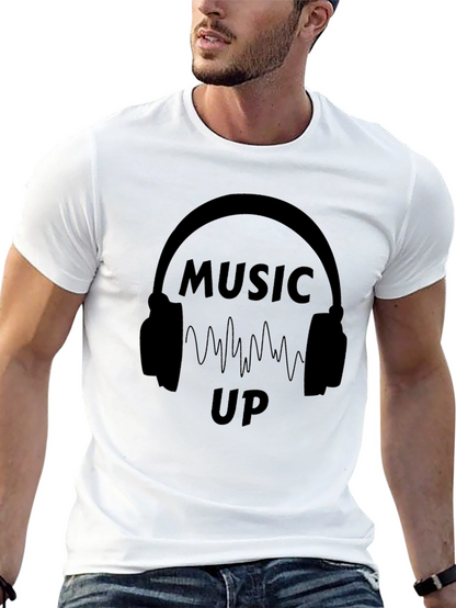 Music Up Black Graphic T-Shirt
