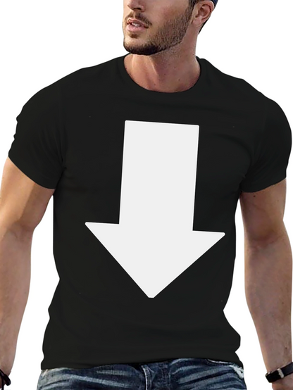 Arrow Down Graphic Tee - Casual Black T-Shirt