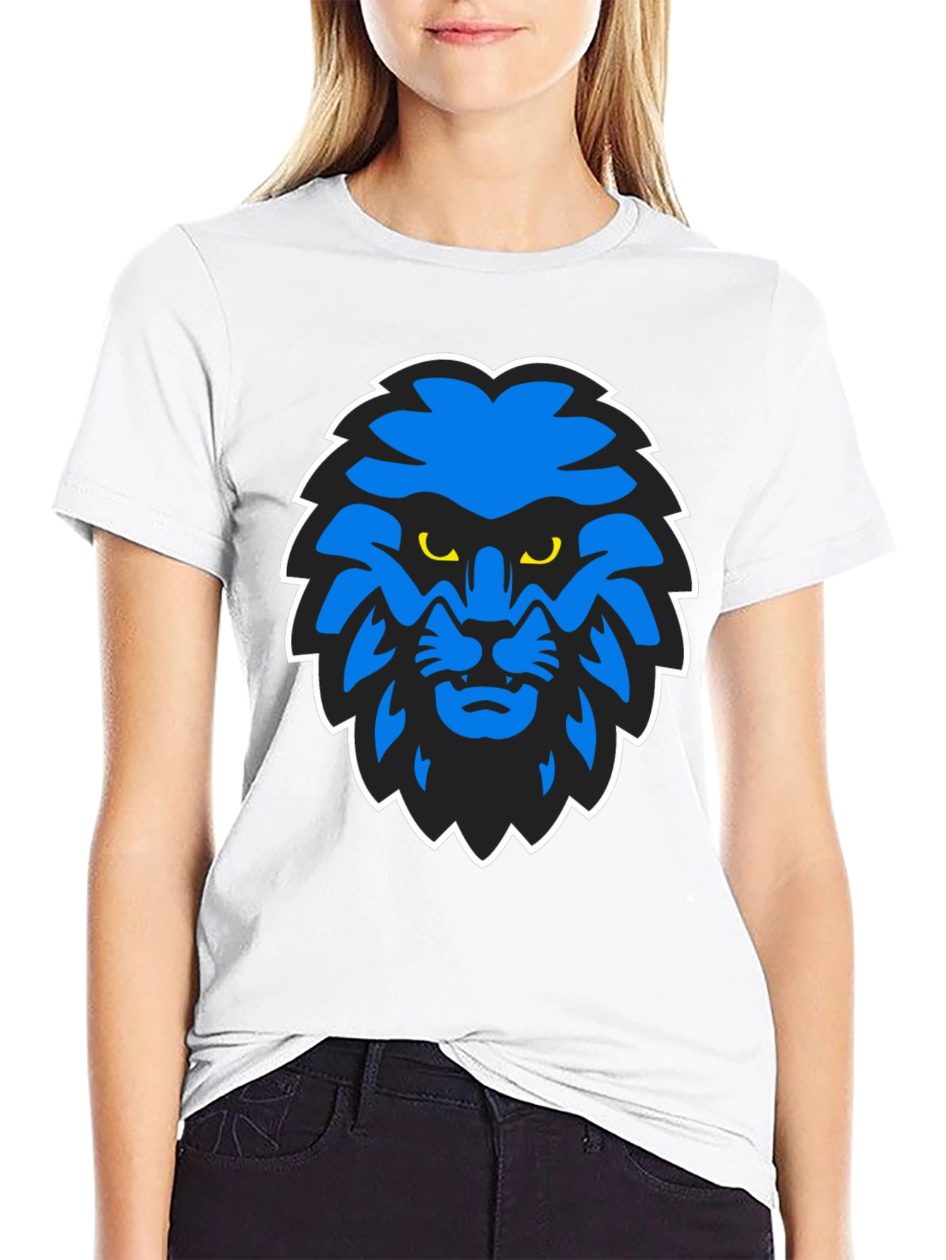 Blue Lion Graphic Black T-Shirt