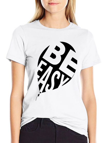 Be Easy Black Graphic Print T-Shirt