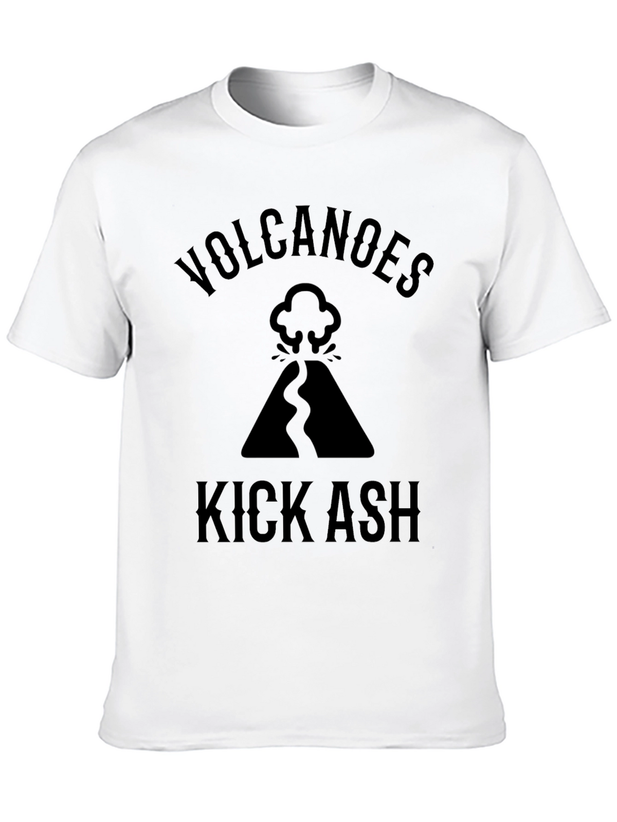 Volcanoes Kick Ash Black Graphic Tee
