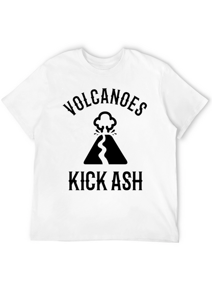 Volcanoes Kick Ash Black Graphic Tee