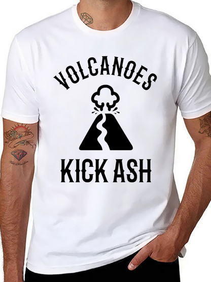 Volcanoes Kick Ash Black Graphic Tee