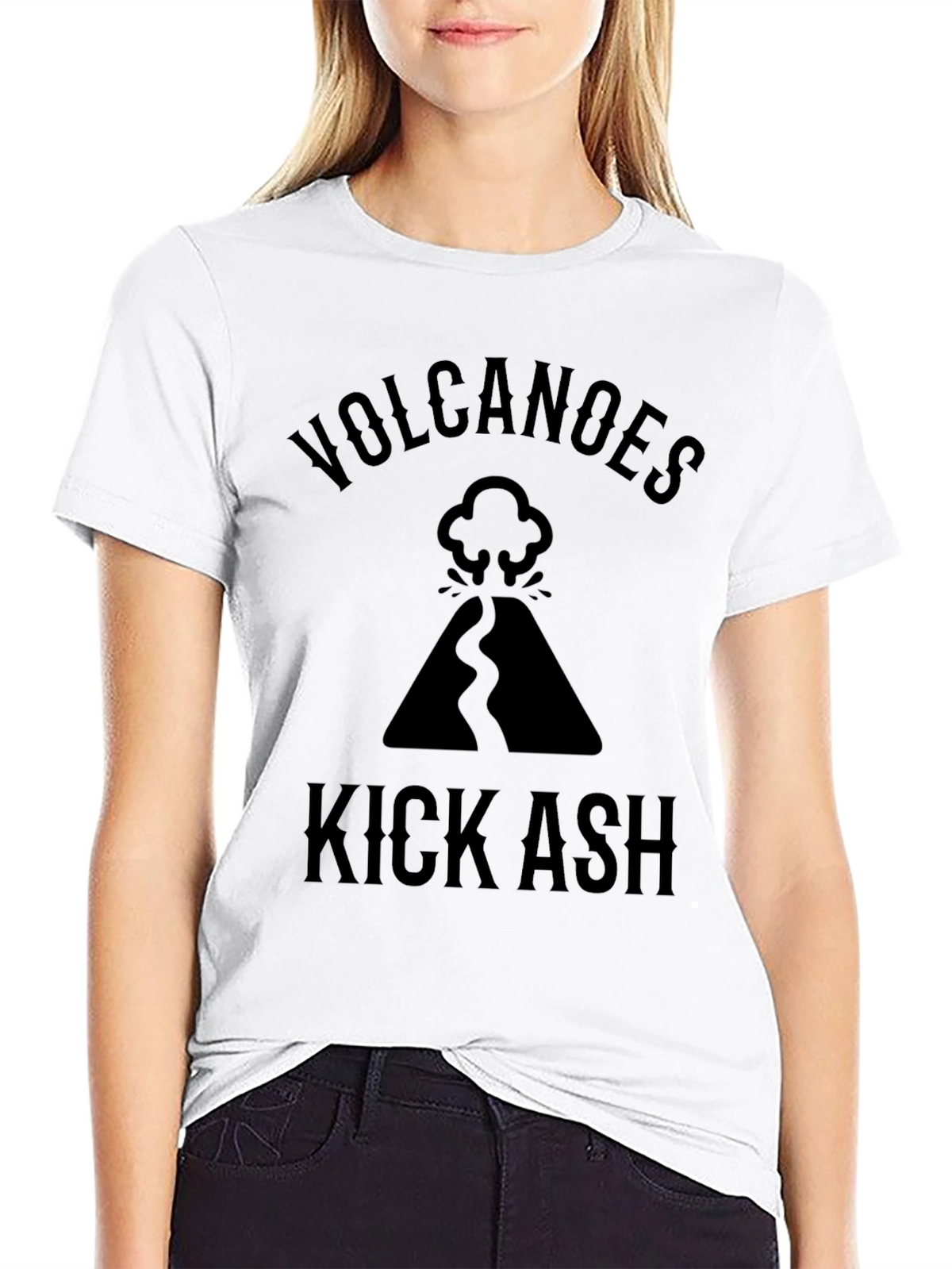 Volcanoes Kick Ash Black Graphic Tee
