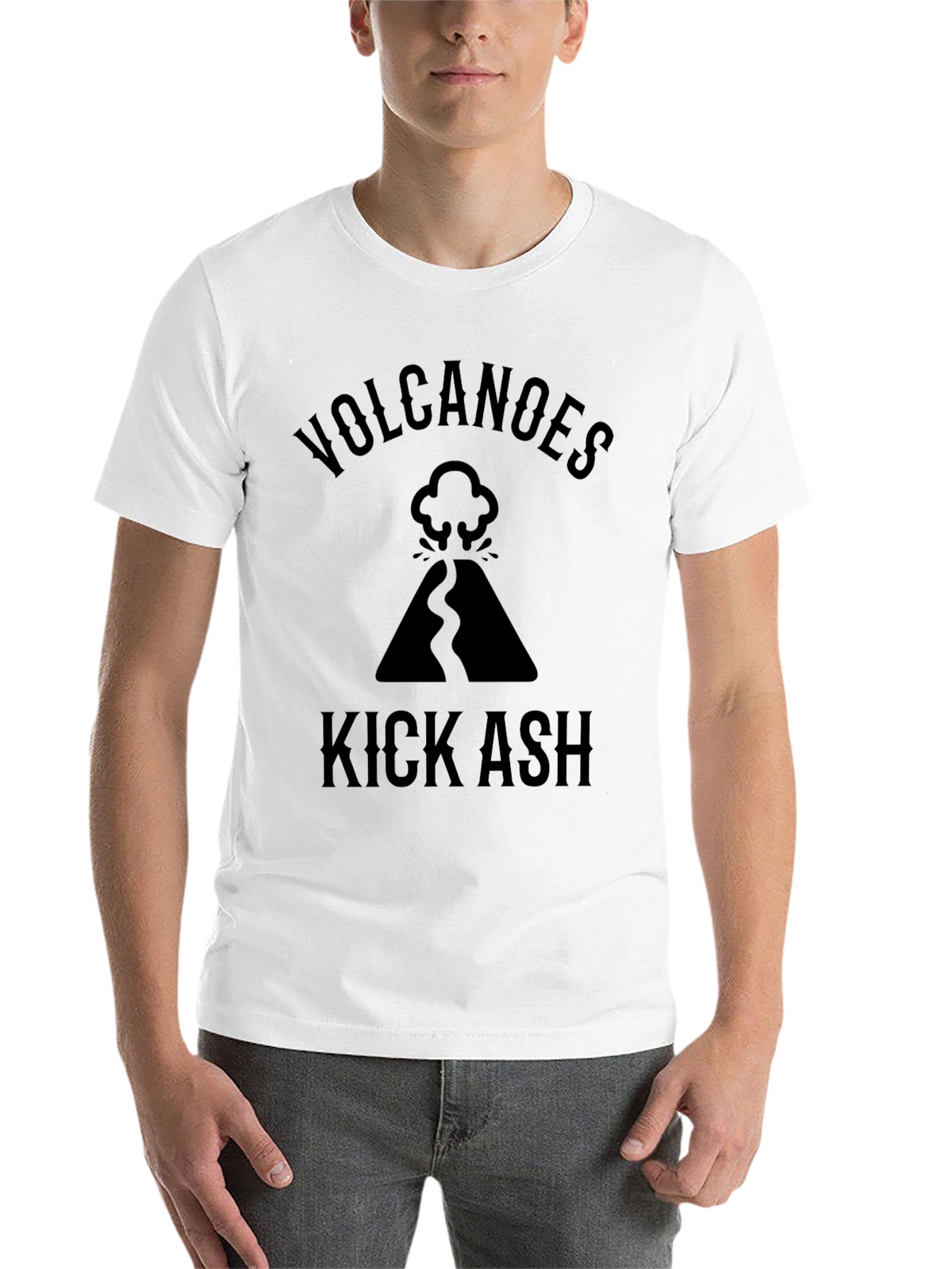 Volcanoes Kick Ash Black Graphic Tee