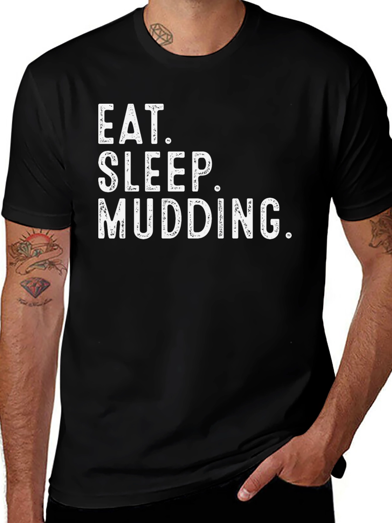 Eat Sleep Mudding Black T-Shirt