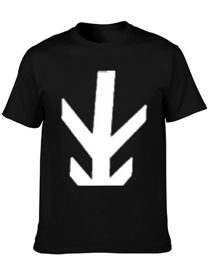 Geometric Arrow Graphic Tee - Black Cotton Shirt