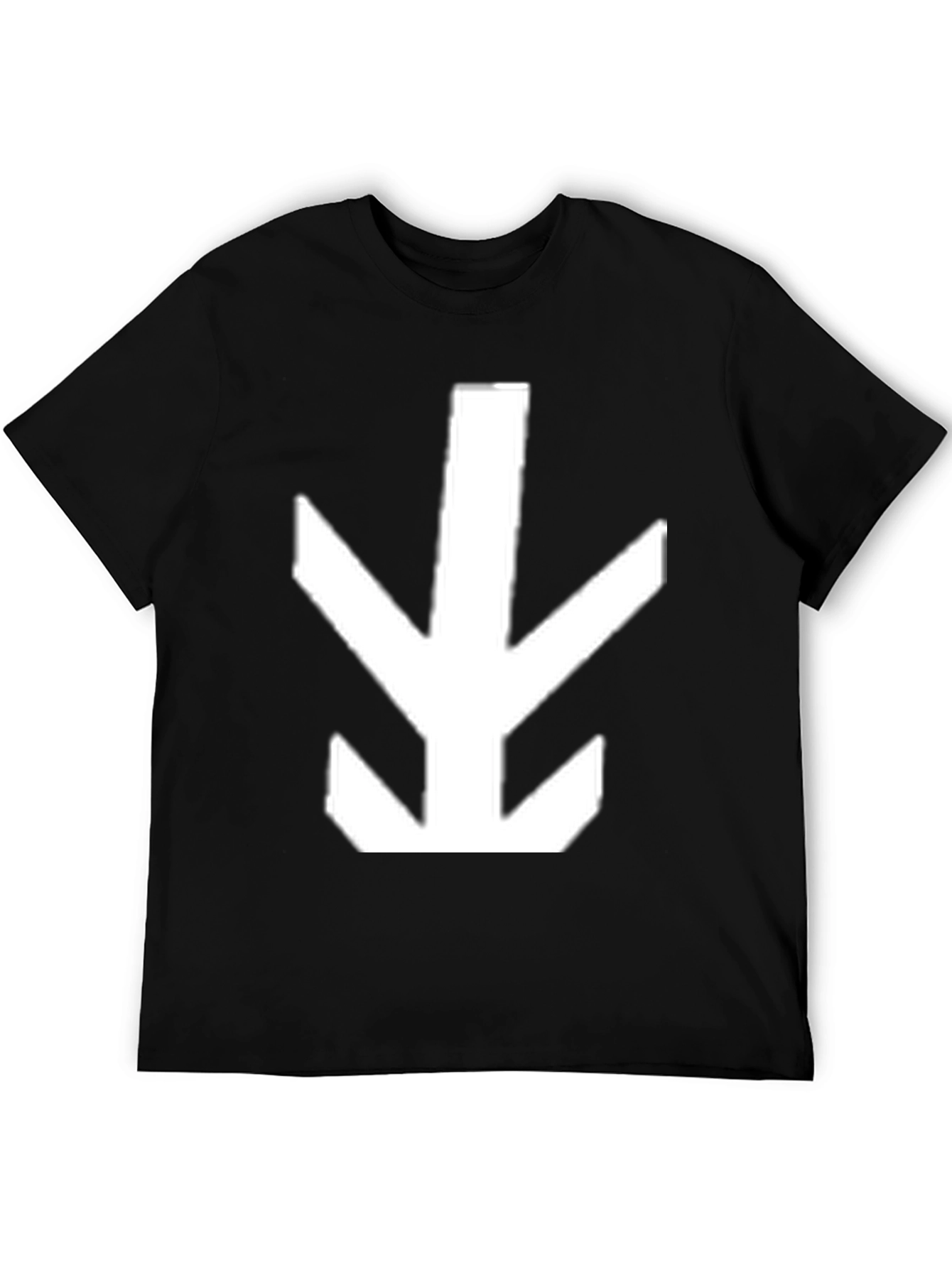 Geometric Arrow Graphic Tee - Black Cotton Shirt