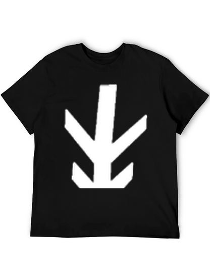 Geometric Arrow Graphic Tee - Black Cotton Shirt