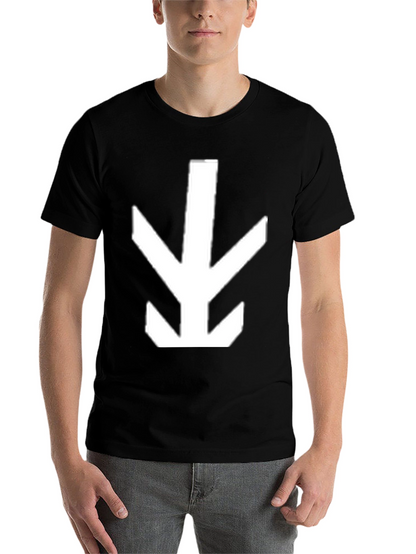 Geometric Arrow Graphic Tee - Black Cotton Shirt